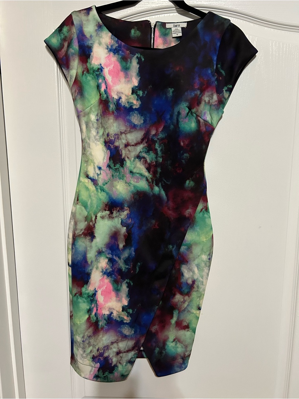 Bar III Multicolor Cloud-Print Midi Dress